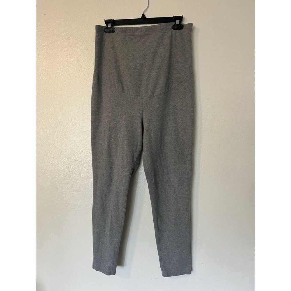 Time and Tru Maternity Gray Ankle Leggings Stretch Size L (12-14)